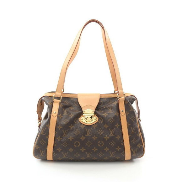 Louis Vuitton Stresa Shoulder Bag Leather Monogram Brown - Picture 1 of 7